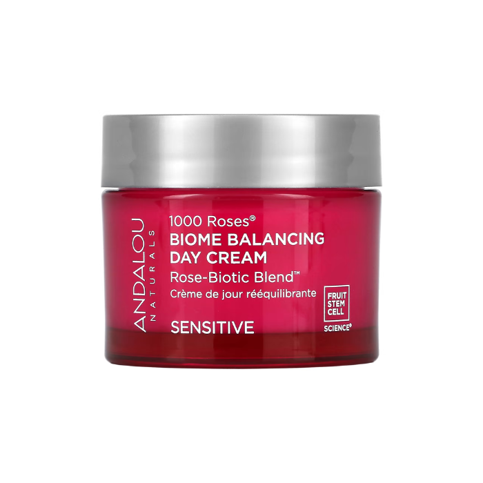 Andalou 1000 Roses Beautiful Day Cream, Hydrating Moisturizer for Sensitive Skin, 50g