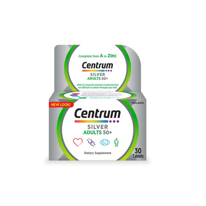Centrum Silver Adult 50+ Multivitamin, Heart, Bone, Eye & Whole-Body Health Support, 30 Tablets