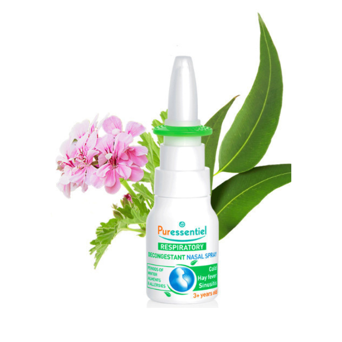 Puressentiel Respiratory Decongestant Nasal Spray, Natural Relief for Blocked Nose, Sinusitis & Allergies – 15ml