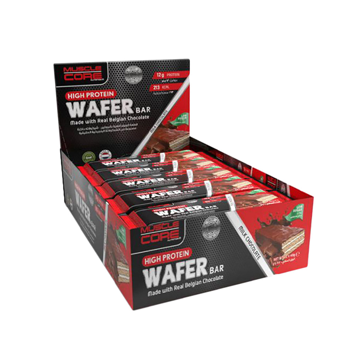 Muscle Core High Protein Wafer Bar Milk Chocolate 40g – Box Of 12 Pieces
