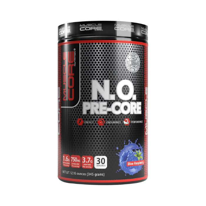 ماسيل كور إن.أو بري-كور بلو راسبيري قبل التمرين، طاقة، تحمل وزيادة الأداء، 345 غ
