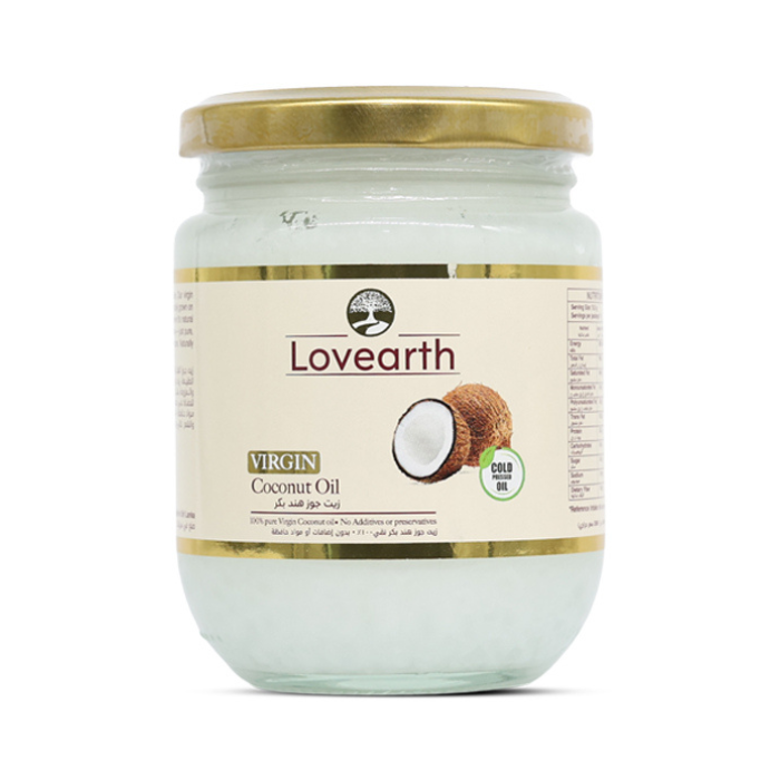 Lovearth Virgin Coconut Oil, Cold-Pressed Pure Oil in Glass Jar, 200ml
