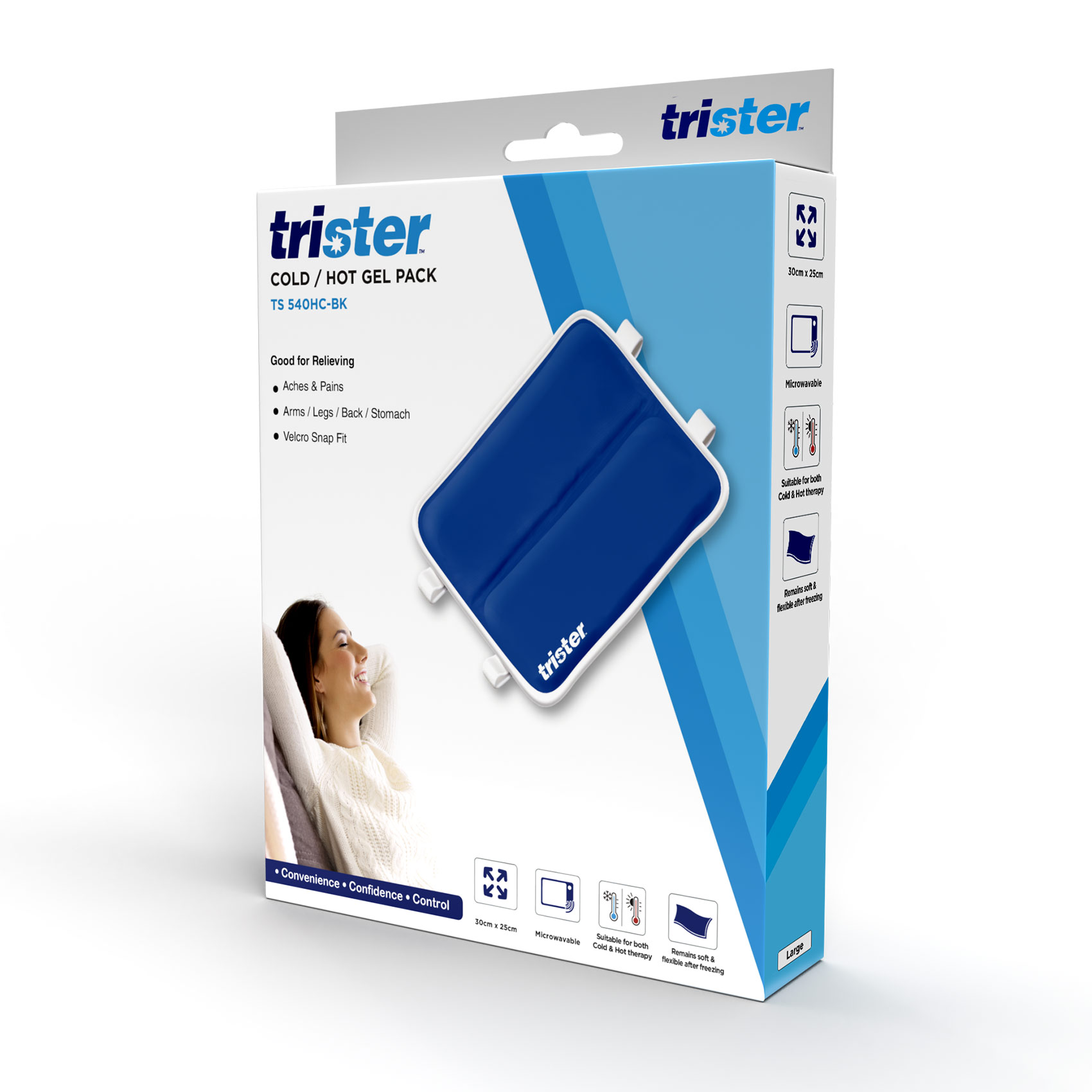 Trister Soft Cold / Hot Gel Pack Back Wrap, TS-540HC-BK