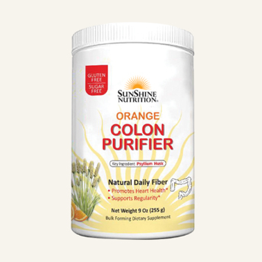 Sunshine Nutrition Colon Purifier Orange, Psyllium Fiber for Digestive Health & Regularity, 255g