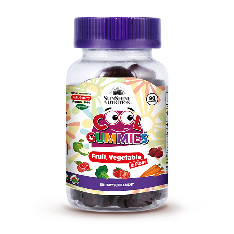 Sunshine Nutrition Cool Gummies Kids Fruit Vegetable & Fiber 90's