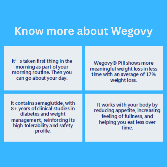 Wegovy 4mg GLP-1 Pill, 30 Tablets, for Weight Loss Support