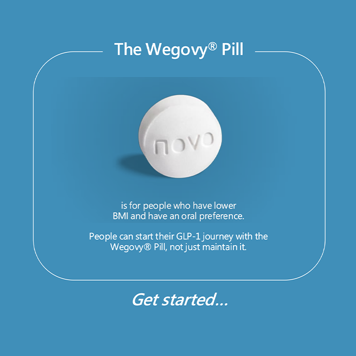 Wegovy 4mg GLP-1 Pill, 30 Tablets, for Weight Loss Support