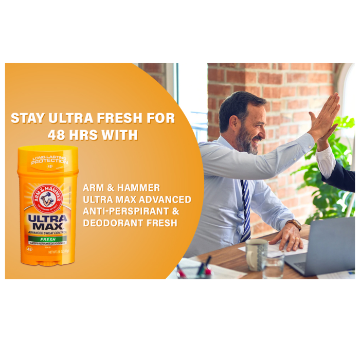 Arm and Hammer Ultra Max Deo Stick Fresh 28g Twin Pack Promo