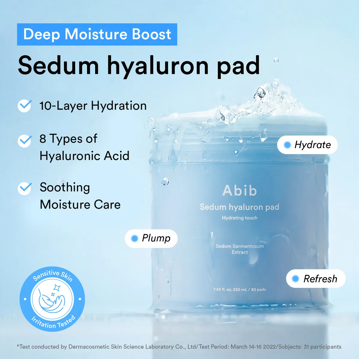 Abib Sedum Hyaluron Hydrating Touch Pad 220ML 80s