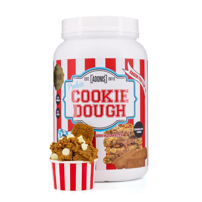 Adonis Gear Protein Cookie Dough Caramelized, High Protein Low Carb Dessert, Muscle Recovery Fuel, 1kg