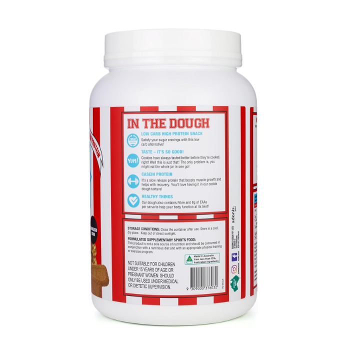 Adonis Gear Protein Cookie Dough Caramelized, High Protein Low Carb Dessert, Muscle Recovery Fuel, 1kg