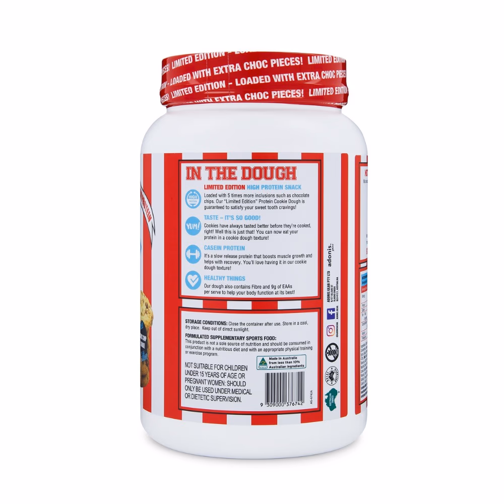 Adonis Gear Cookie Dough Choco Chip Cookie, Casein Protein, Slow Digesting, Limited Edition, 1kg