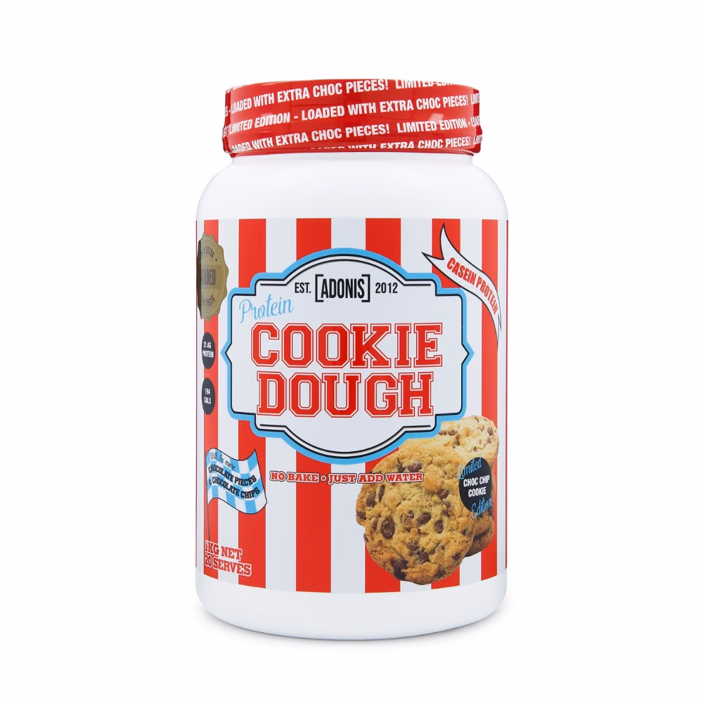 Adonis Gear Cookie Dough Choco Chip Cookie, Casein Protein, Slow Digesting, Limited Edition, 1kg