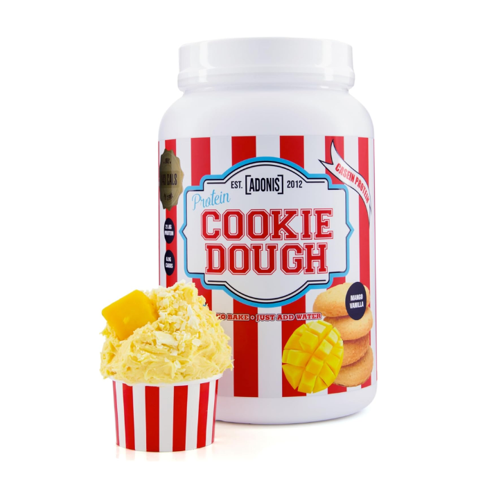 Adonis Gear Protein Cookie Dough Mango Vanilla, High Protein Low Carb Snack with Casein and EAAs, 1kg