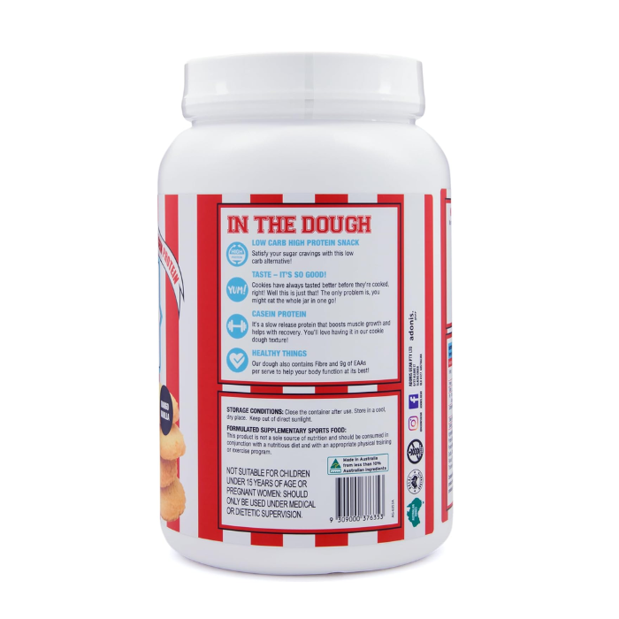 Adonis Gear Protein Cookie Dough Mango Vanilla, High Protein Low Carb Snack with Casein and EAAs, 1kg