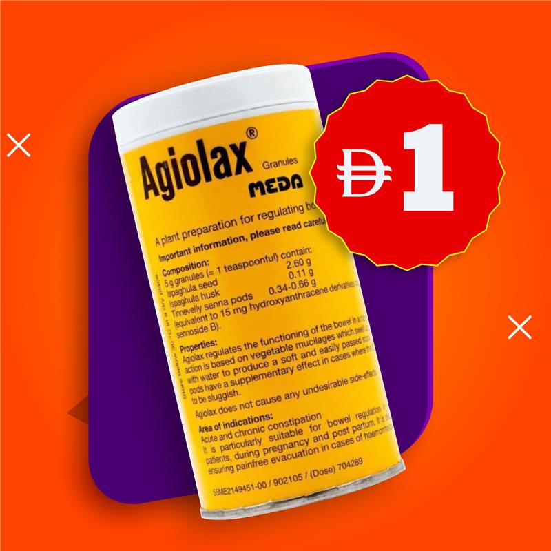 Agiolax Granules, Herbal Fiber & Senna 250g  AED 1 | Expiry 05 2026