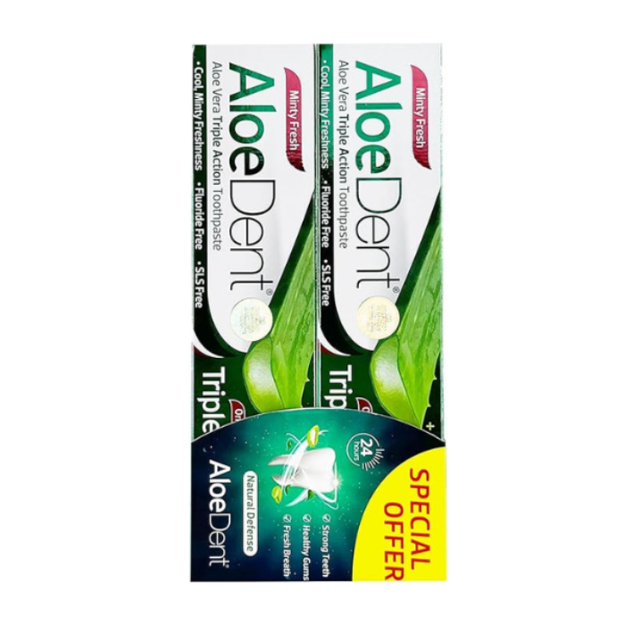 Aloe Dent Aloe Vera Triple Action Toothpaste Twin Pack
