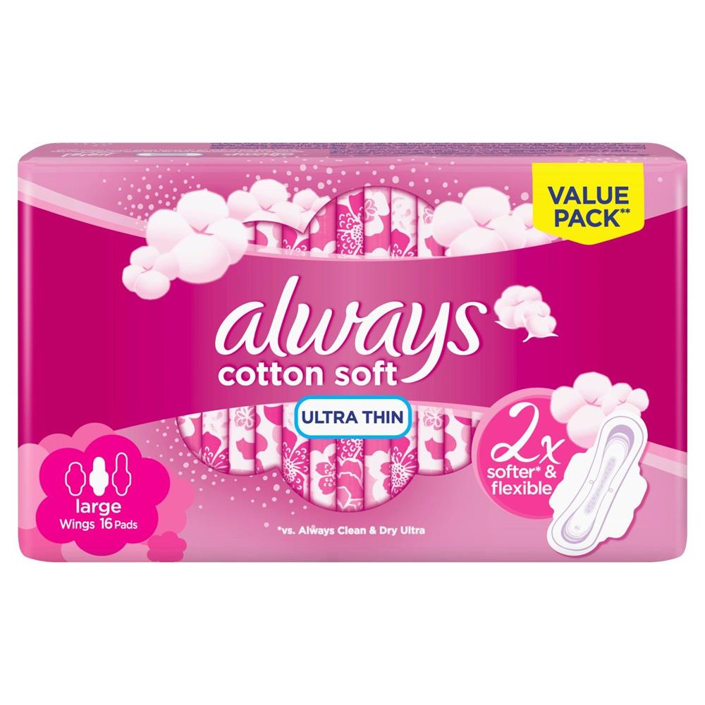 Always Napkin Cotton Soft Ultra Large 16's