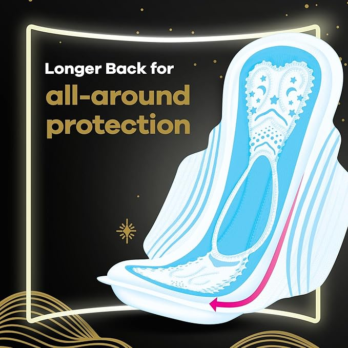 ألويز XL نايت - حماية ثلاثية للتدفق الغزير، سميكة، ظهر أطول، بدون تسريب - 48 فوطة صحية