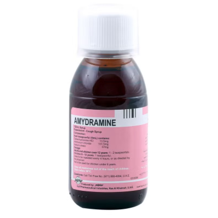 Amydramine Expectorant Syrup 120ml Bottle
