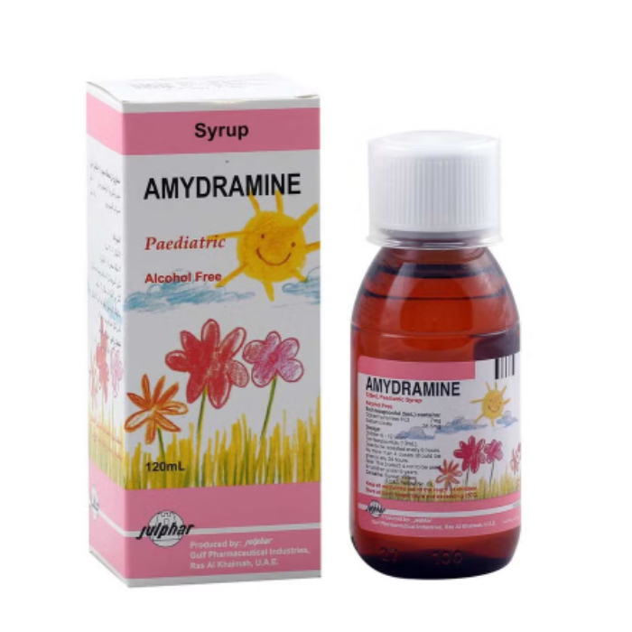 Amydramine Paediatric Syrup (Alcohol free) 120ml Bottle