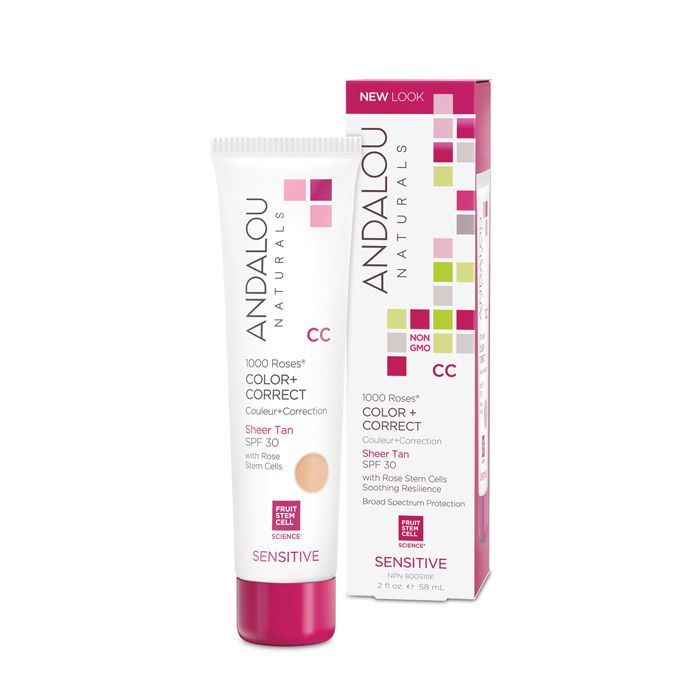 Andalou 1000 Roses CC (SPF 30) Color + Correct Sheer Tan  58 ml