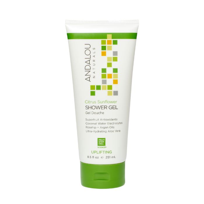 Andalou Naturals Citrus Verbena Uplifting Shower Gel - Energizing, Natural Body Wash for All Skin Types 8.5 oz