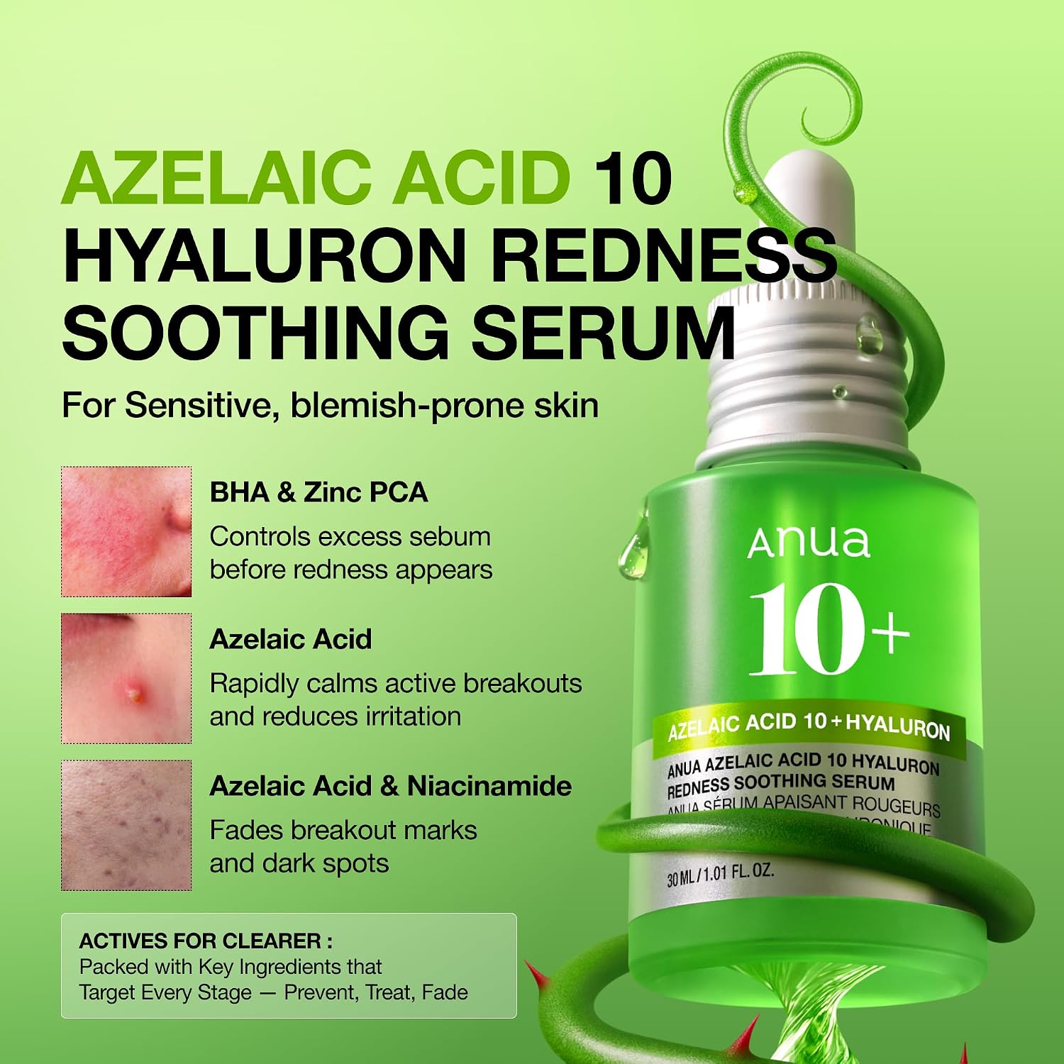 Anua Azelaic Acid 10+ Hyaluron Redness Soothing Serum 30ML