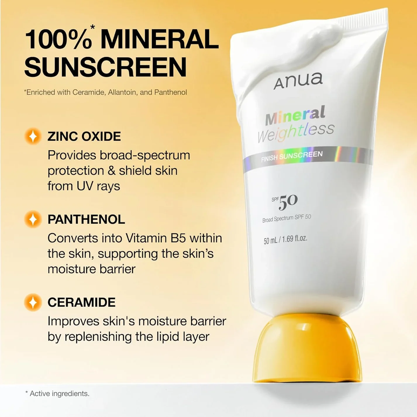 Anua Mineral Weightless Finish SPF50 Sunscreen Cream 50ml