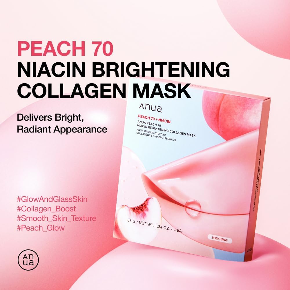Anua Peach 70 Niacin Brightening Collagen Mask 38g 4s