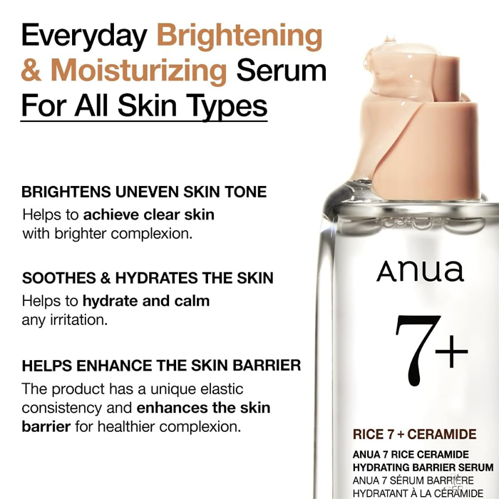 Anua Rice 7 + Ceramide Hydrating Barrier Serum 50ml