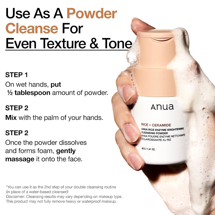 Anua Rice + Ceramide Brightening Cleansing Powder 40g