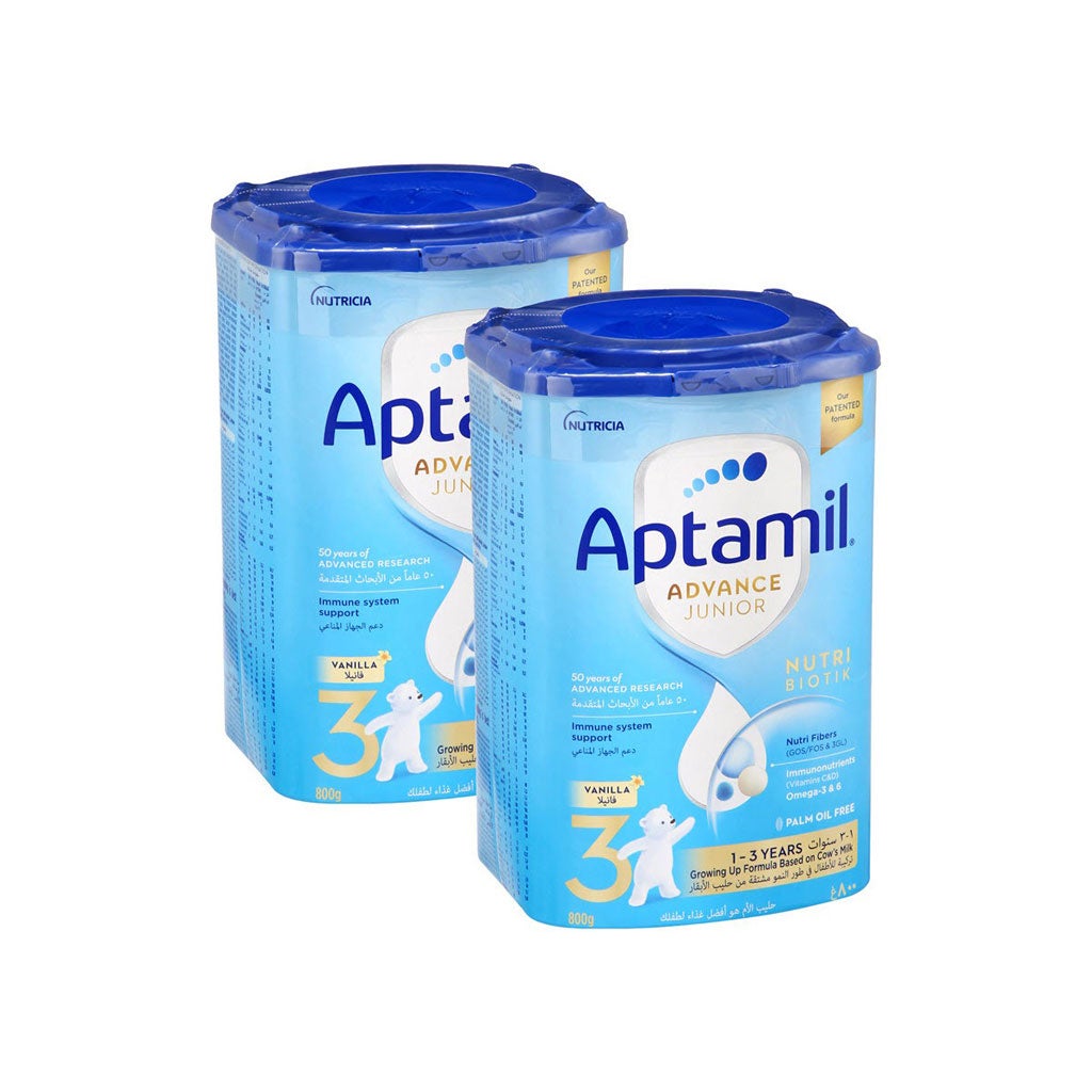 Aptamil Advance Junior Palm Oil Free 3 Milk Formula 800g Dual Pack
