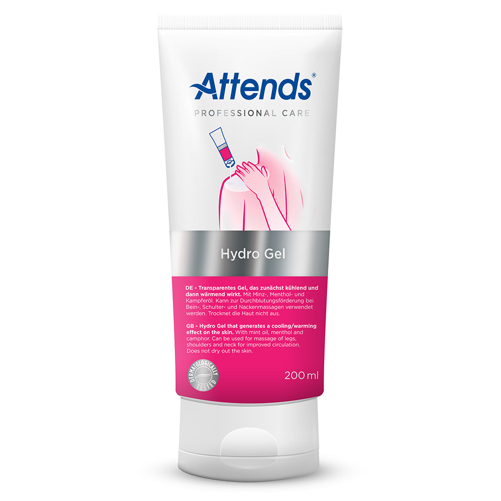 Attends Professional Care Hydro Gel, Cooling & Warming Massage Gel with Mint Oil, Camphor & Menthol - 200ml