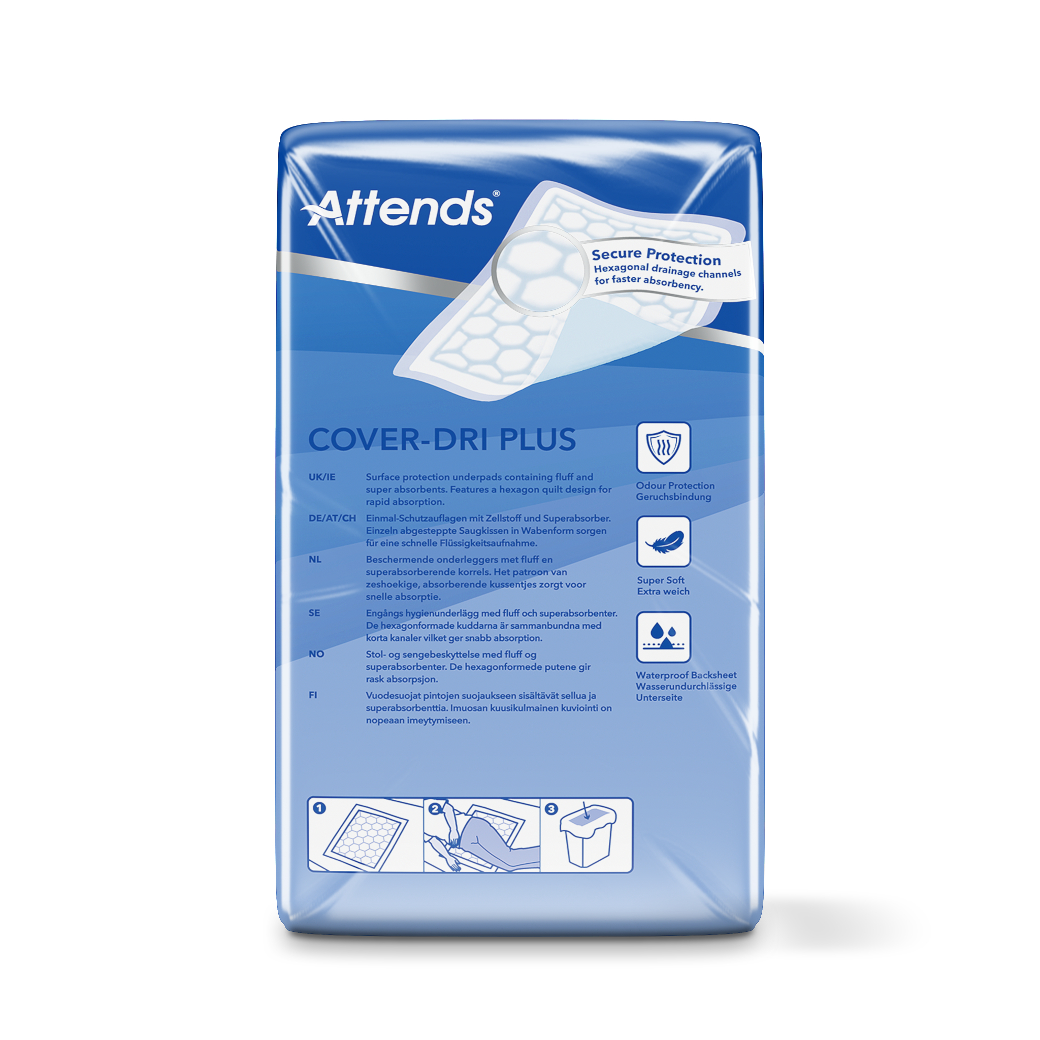 Attends Cover Dri 60X60 Plus 50's Incontinence Adult Diapers