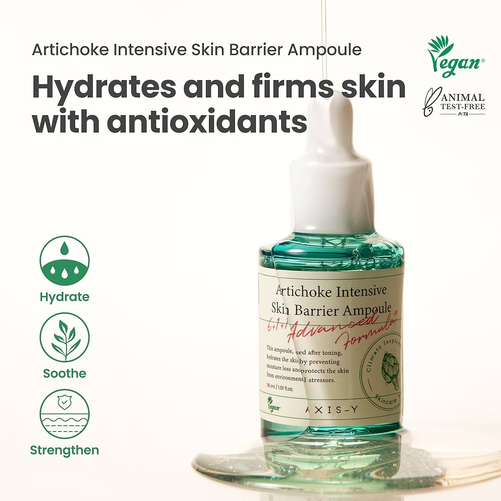 Axis-Y Artichoke Intensive Skin Barrier Ampoule - Strengthen & Hydrate Sensitive, Damaged Skin 30ml