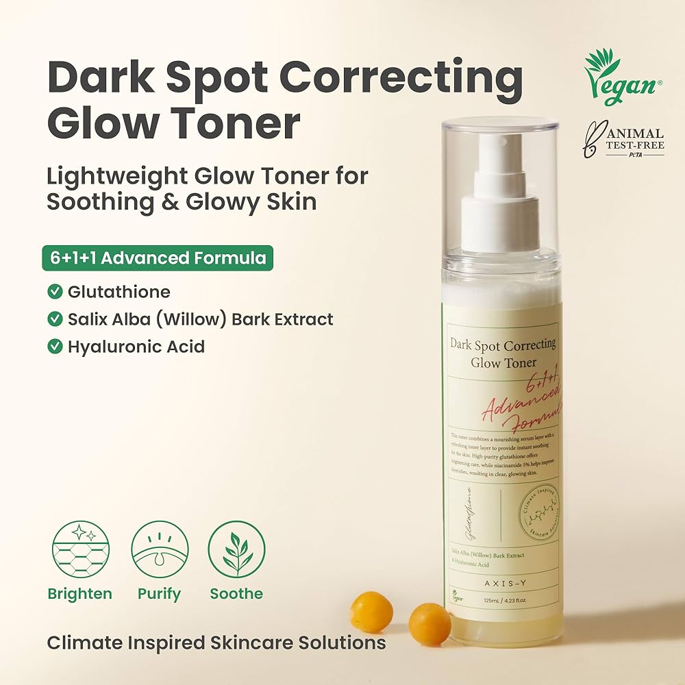 Axis-Y Dark Spot Correcting Glow Toner - Niacinamide Toner for Brightening, Dark Spots & Uneven Skin Tone 125ml