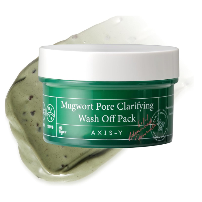Axis-Y Mugwort Pore Clarifying Wash Off Pack - Detox Clay Mask for Pores, Acne, and Sensitive Skin Care 100ml