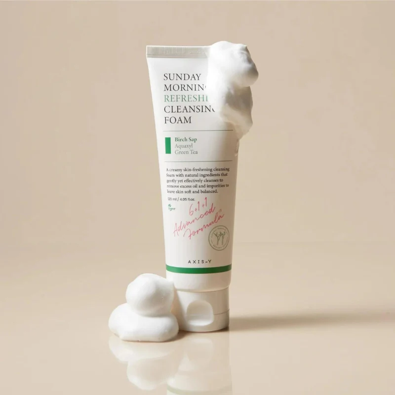 Axis-Y Sunday Morning Refreshing Cleansing Foam – pH-Balanced Face Wash for Sensitive & Oily Skin 120ml