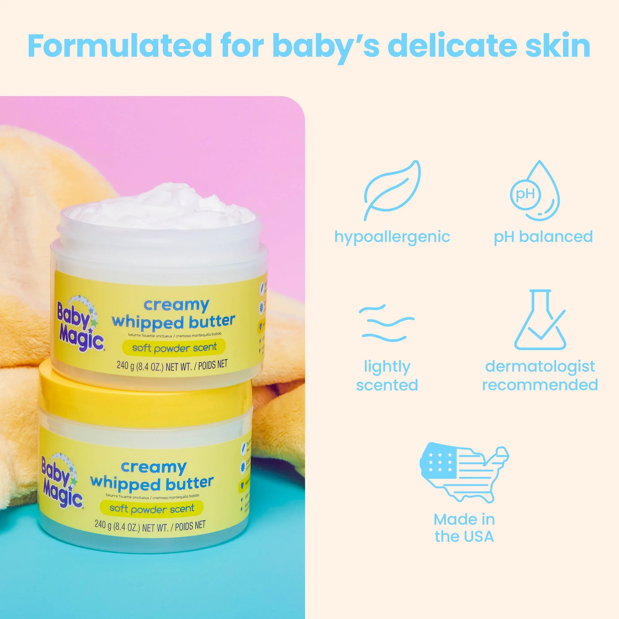 Baby Magic Soft Powder Creamy Whipped Butter 240g