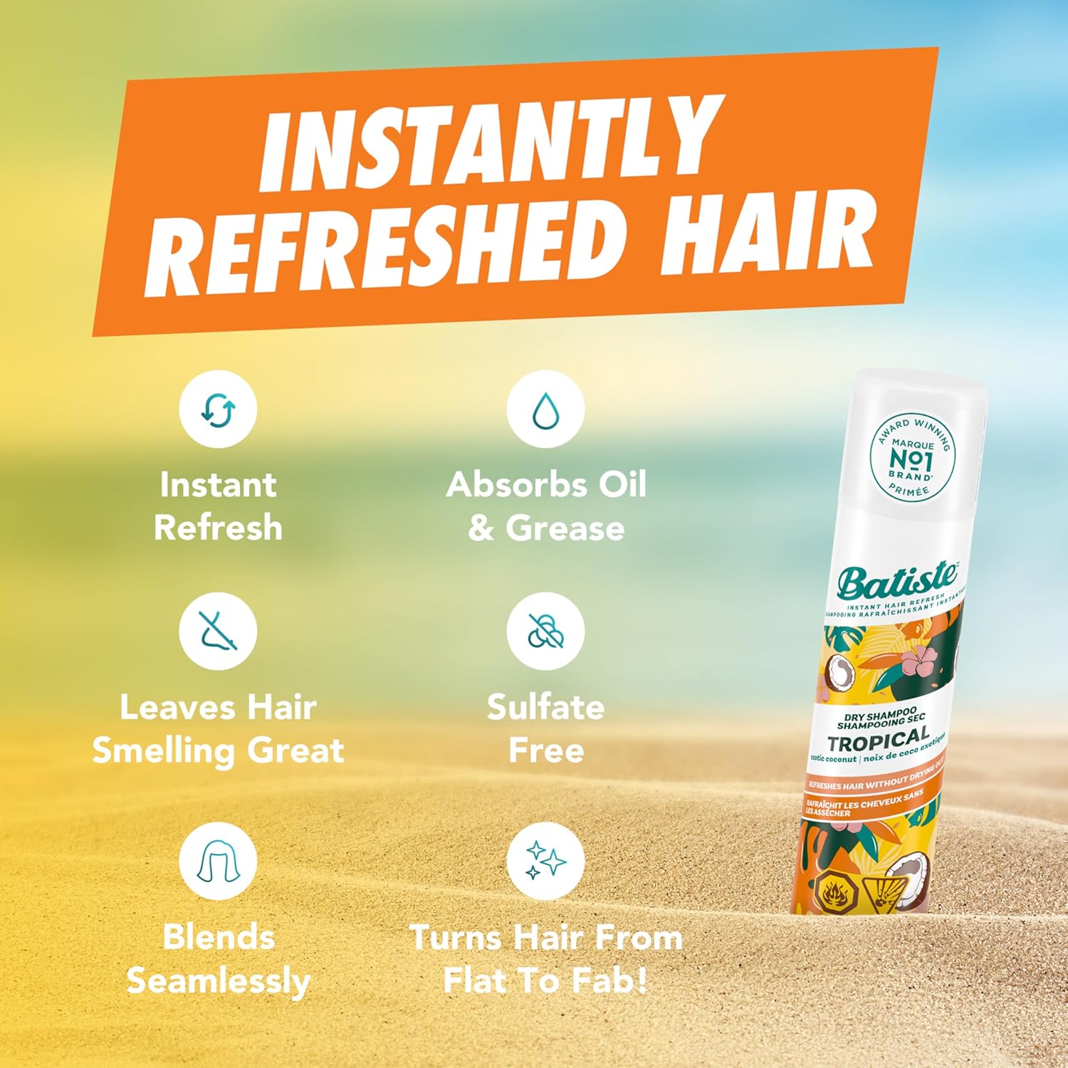 Batiste Dry Shampoo Tropical 200ml Twin Pack Promo