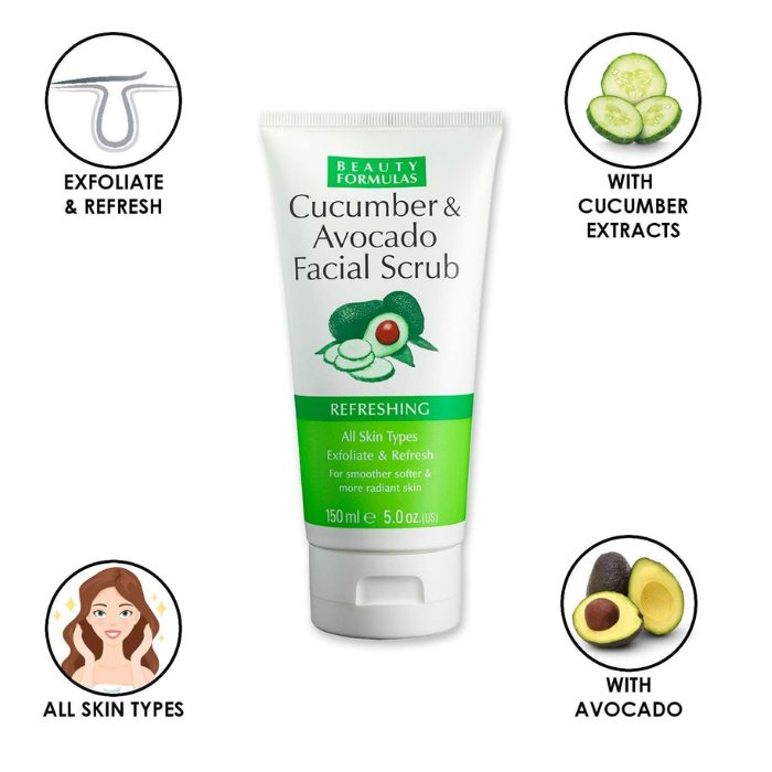 Beauty Formula Face Scrub Cucumber + Avocado 150 ml