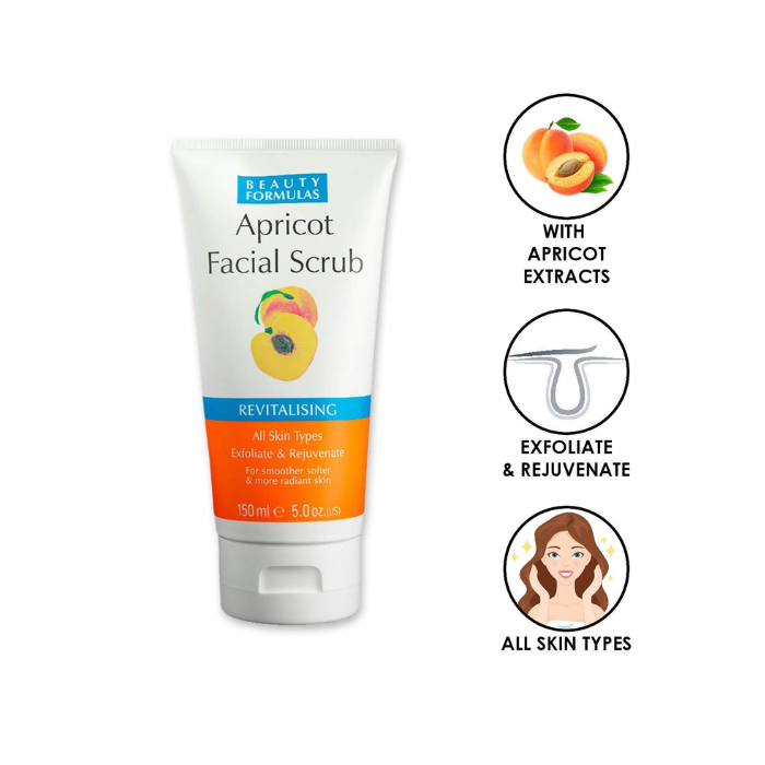 Beauty Formulas Apricot Facial Scrub 150ml Twin Pack