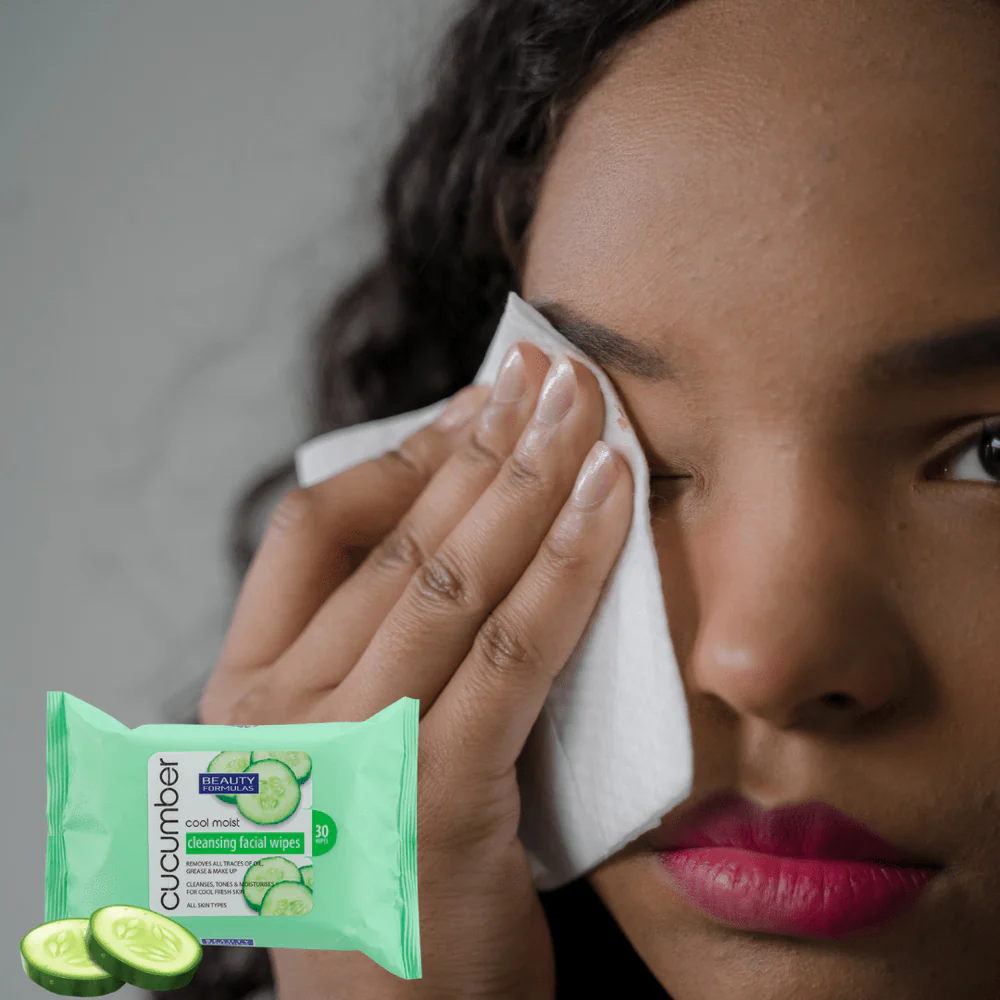 Beauty Formulas Cucumber Extract Facial Wipes 30's