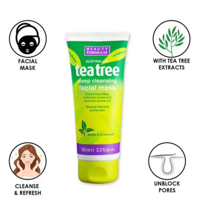 Beauty Formulas Tea Tree Face Mask 100 ml