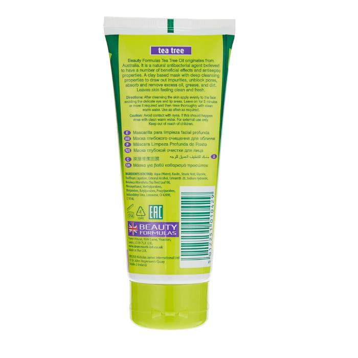 Beauty Formulas Tea Tree Face Mask 100 ml