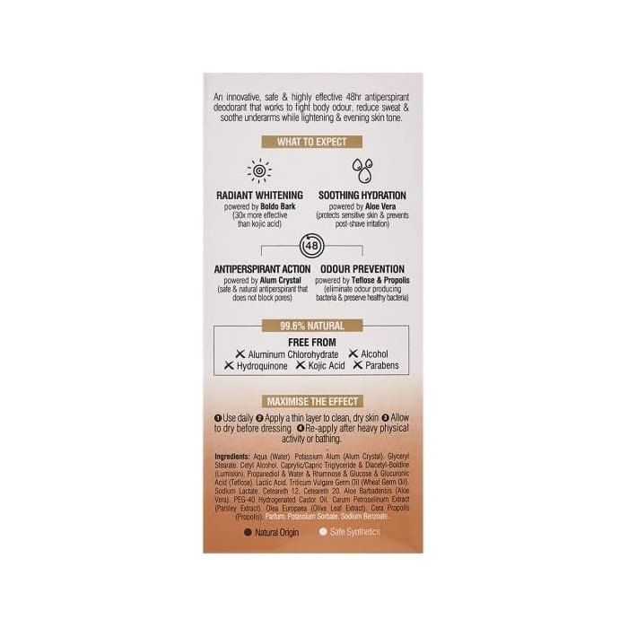 Beesline Deodorant Whitening Roll-On Arabian Oud 50ml  1+1 Promo