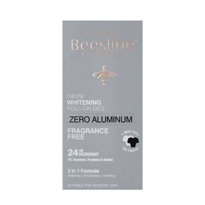 Beesline Whitening Roll-On Deodorant Zero Aluminum Fragrance Free 70 Ml 1+1