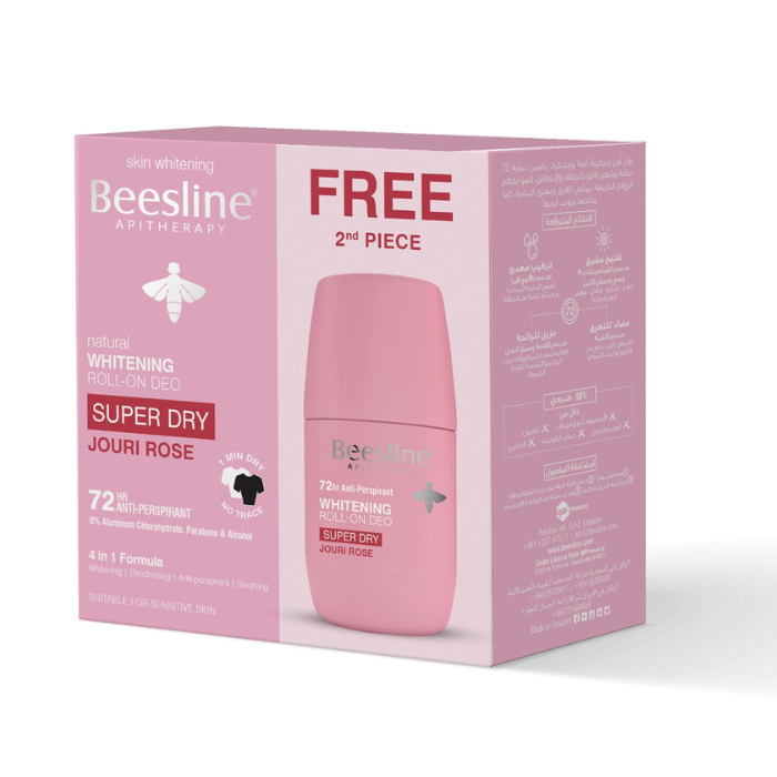 Beesline Whitning Roll-On Deodorant Super Dry Jouri Rose 50ml 1+1