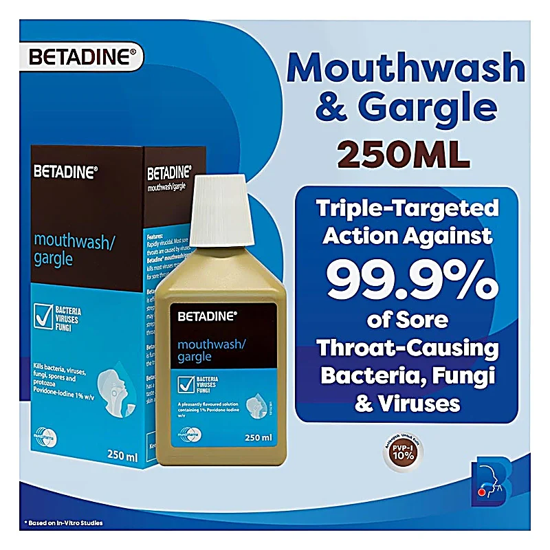 Betadine Mouthwash Gargle 250 ml
